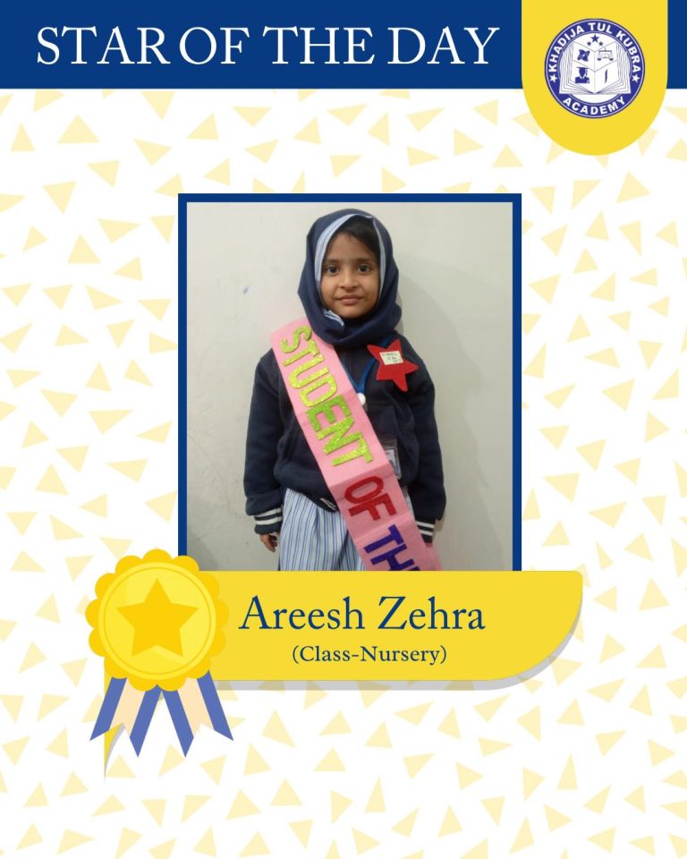 Today’s little achiever: Areesh Zehra! 
Proud of your hard work and happy spirit…
