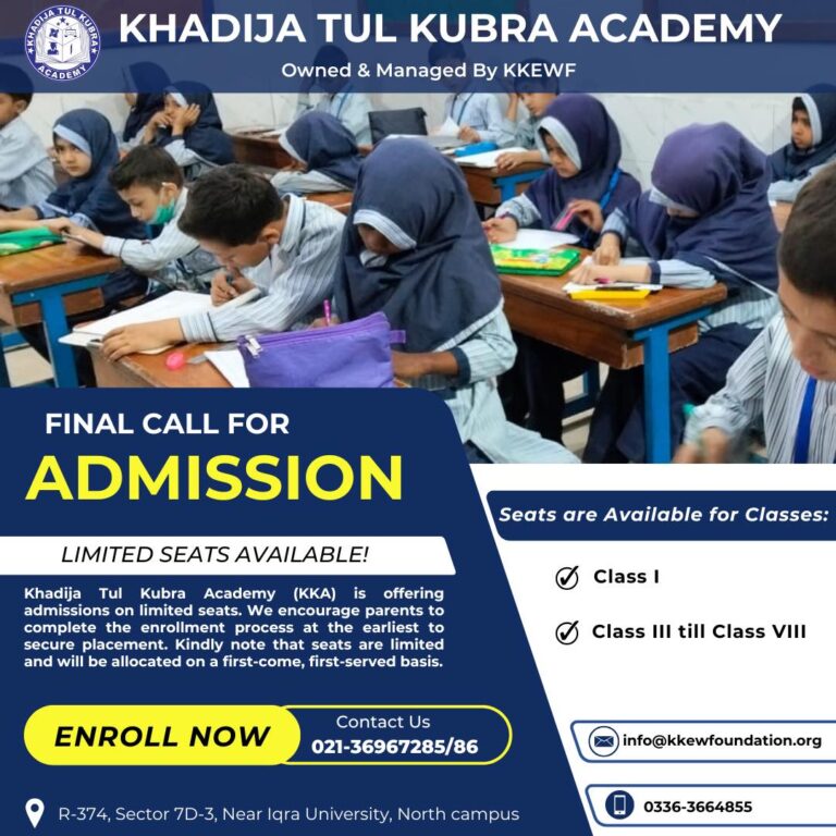 FINAL CALL FOR ADMISSION!
Limited Seats available. Hurry up and get your child e…